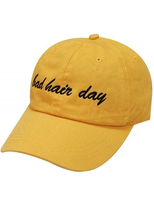 Baseball Caps Bad Hair Day Cotton Baseball Caps - Mango - CS183NK2D4T $17.46