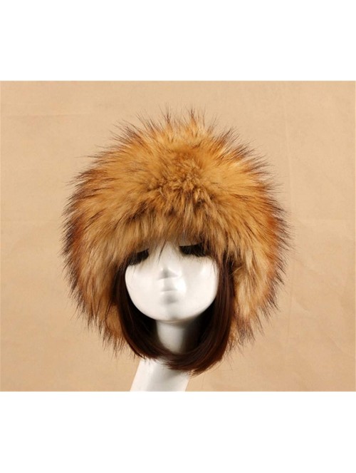 Cold Weather Headbands Women's Faux Fur Headband Soft Winter Cossack Russion Style Hat Cap - Brown B - CC18L8KLH3K $13.96