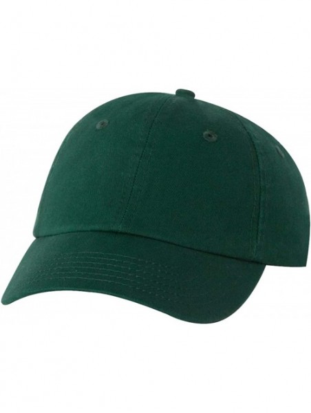 Baseball Caps Bio-Washed Unstructured Cotton Adjustable Low Profile Strapback Cap - Forest Green - CU12EXQPZT9 $15.26