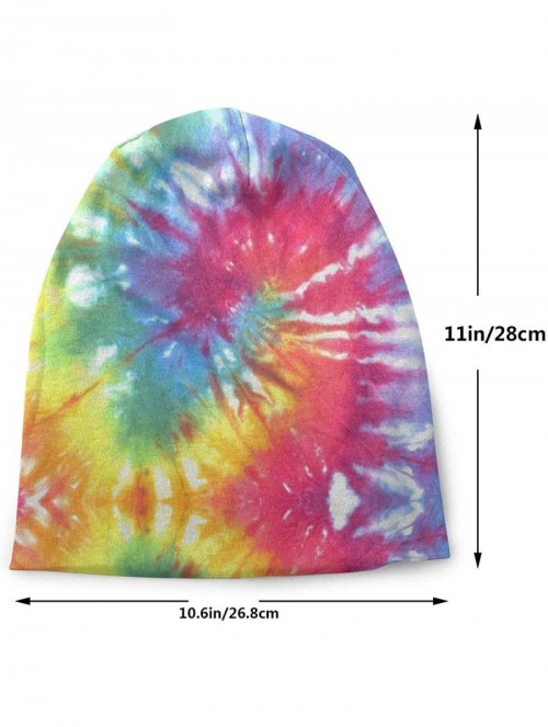 Skullies & Beanies Men's Tie Dye Cotton Beanie Thin Skull Cap Slouchy Baggy Hat - T9 - Beige - CE18AK6DR9Z $15.04