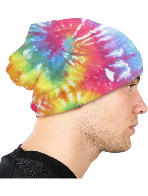 Skullies & Beanies Men's Tie Dye Cotton Beanie Thin Skull Cap Slouchy Baggy Hat - T9 - Beige - CE18AK6DR9Z $15.04