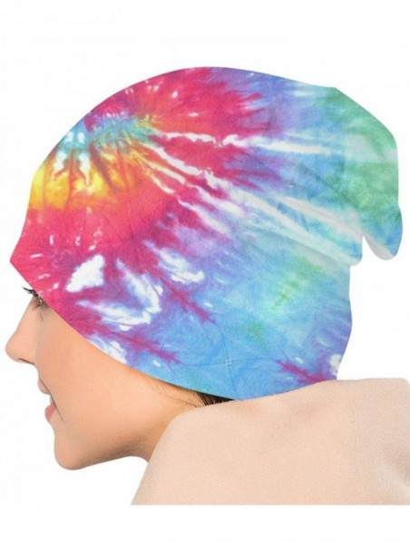 Skullies & Beanies Men's Tie Dye Cotton Beanie Thin Skull Cap Slouchy Baggy Hat - T9 - Beige - CE18AK6DR9Z $15.04