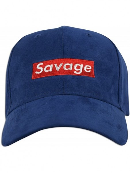 Baseball Caps Savage Embroidered Dad Cap Hat Adjustable Polo Style Unconstructed - Polyester - Navy - C5188AAMTAD $15.53