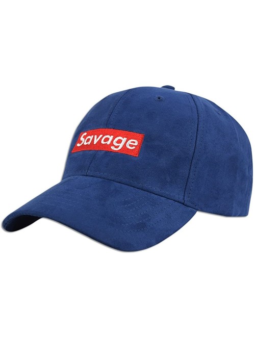 Baseball Caps Savage Embroidered Dad Cap Hat Adjustable Polo Style Unconstructed - Polyester - Navy - C5188AAMTAD $15.53