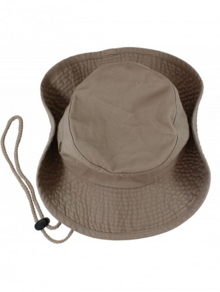 Sun Hats 100% Cotton Stone-Washed Safari Booney Sun Hats - Khaki - CL17XMMHZT2 $15.33