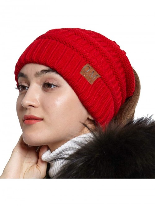 Skullies & Beanies Womens Knit Peruvian Beanie Hat Winter Warm Wool Crochet Tassel Peru Ski Hat Cap with Earflap Pom - Red - ...