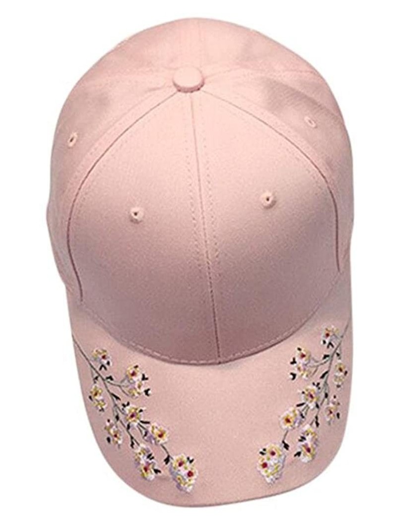 Baseball Caps Baseball Hat- 2019 New Women Embroidered Baseball Cap Summer Snapback Caps Hip Hop Hats - Pink - C81832TES4M $1...