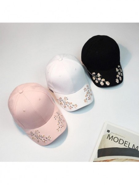 Baseball Caps Baseball Hat- 2019 New Women Embroidered Baseball Cap Summer Snapback Caps Hip Hop Hats - Pink - C81832TES4M $1...