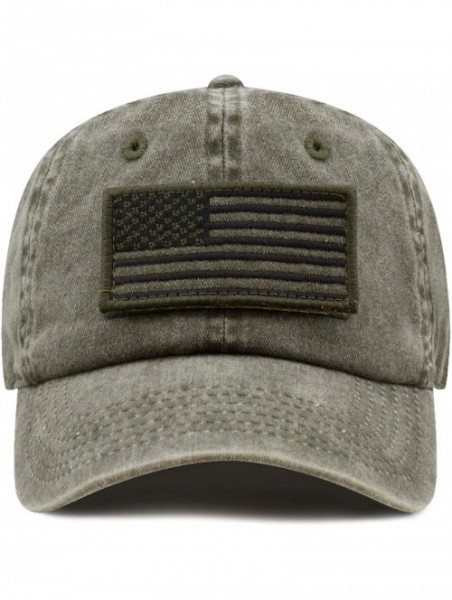 Baseball Caps Cotton & Pigment Low Profile Tactical Operator USA Flag Patch Military Army Cap - 1. Pigment - Olive - C31983EL...