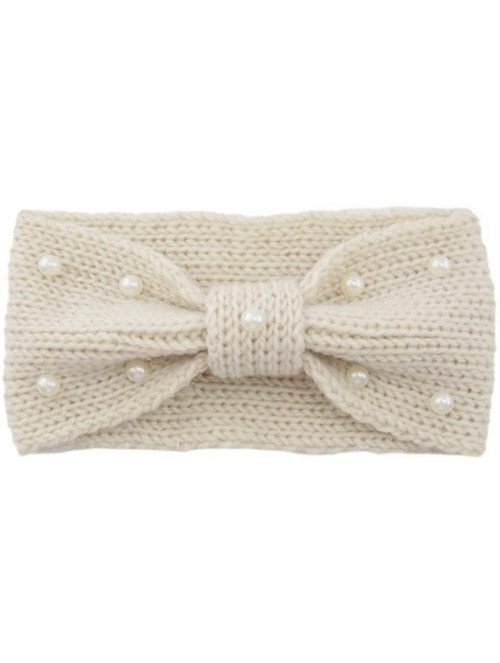 Cold Weather Headbands Knitted Headband Accessories Knitting Hairband - Beige - C018AH38MAE $8.06