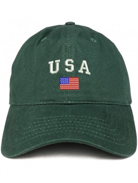 Baseball Caps American Flag and USA Embroidered Dad Hat Patriotic Cap - Hunter - CW185HSL0MY $19.41