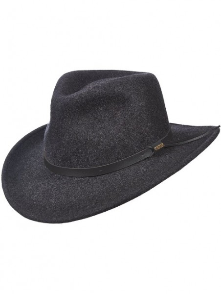 Fedoras Mix Crush Felt Yukon Outback HAT - Charcoal - CM12N2H9RAA $77.81