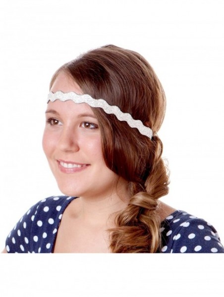 Headbands 5pk Girl's Adjustable Non Slip Glitter Headband Mixed Gift Pack (Silver/Purple/White & More) - C511TUS1XV5 $28.29