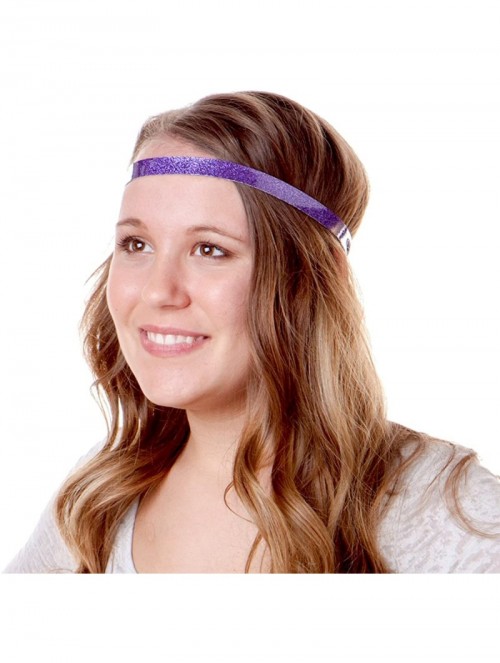 Headbands 5pk Girl's Adjustable Non Slip Glitter Headband Mixed Gift Pack (Silver/Purple/White & More) - C511TUS1XV5 $28.29