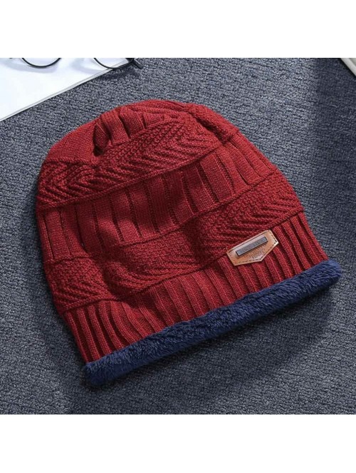 Bucket Hats Womens Slouchy Beanie Winter Hat Knit Warm Snow Ski Skull Outdoor Cap - Beanie (Burgundy) - CG1872OMOTT $11.99