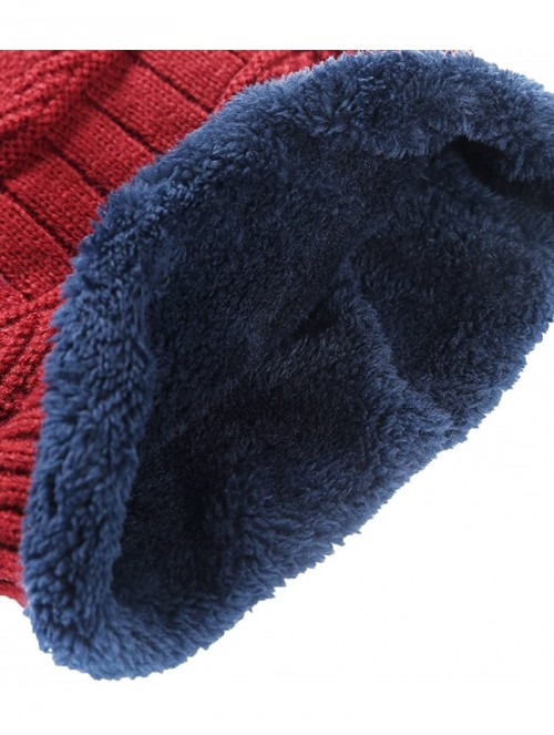 Bucket Hats Womens Slouchy Beanie Winter Hat Knit Warm Snow Ski Skull Outdoor Cap - Beanie (Burgundy) - CG1872OMOTT $11.99