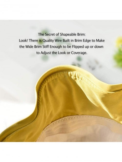 Sun Hats Women's Summer Beach Hat Foldable Sun Hats with UV Sun Protection Packable Cotton Hats with Chin Strap - Beige - CL1...