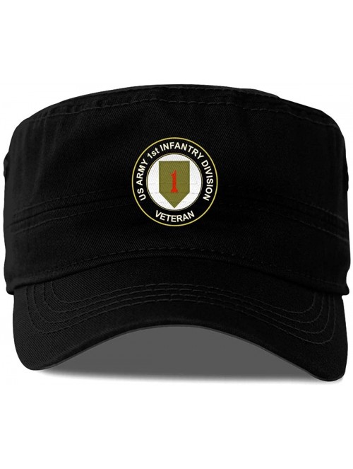 Cowboy Hats US Army Veteran 1st Infantry Division Man's Classics Cap Women's Fashion Hat Chapeau - Black - CC18AK5TXTS $19.41