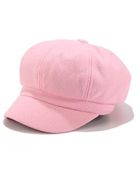 Berets 2DXuixsh Women's Newsboy Cap Vintage Hat Winter Wool Beret Hat Visor Painter Hats - Pink - CH18ARMC32N $11.41