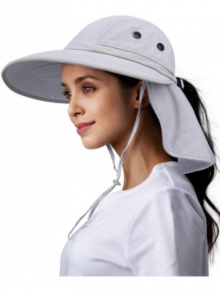 Sun Hats Sun Hats for Women Wide Brim Fishing Hat Neck Flap Sun Protection Hat - A--light Grey - CQ18HIESUM0 $20.10