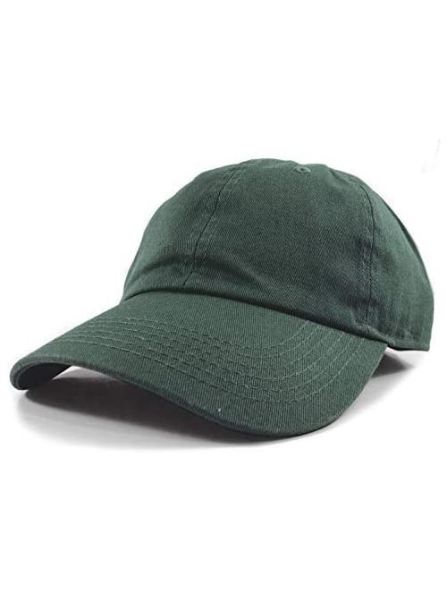 Baseball Caps Polo Style Baseball Cap Ball Dad Hat Adjustable Plain Solid Washed Mens Womens Cotton - Dark Green - CT18WDC34D...