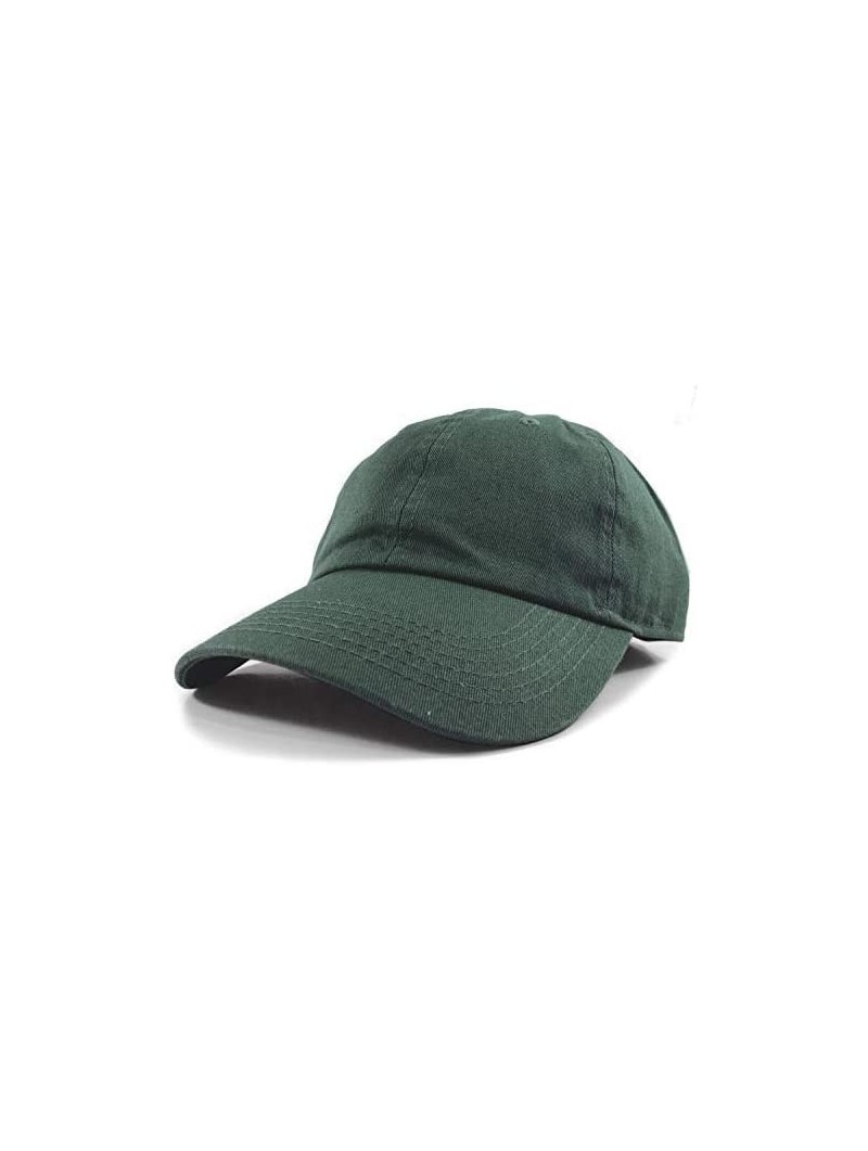 Baseball Caps Polo Style Baseball Cap Ball Dad Hat Adjustable Plain Solid Washed Mens Womens Cotton - Dark Green - CT18WDC34D...