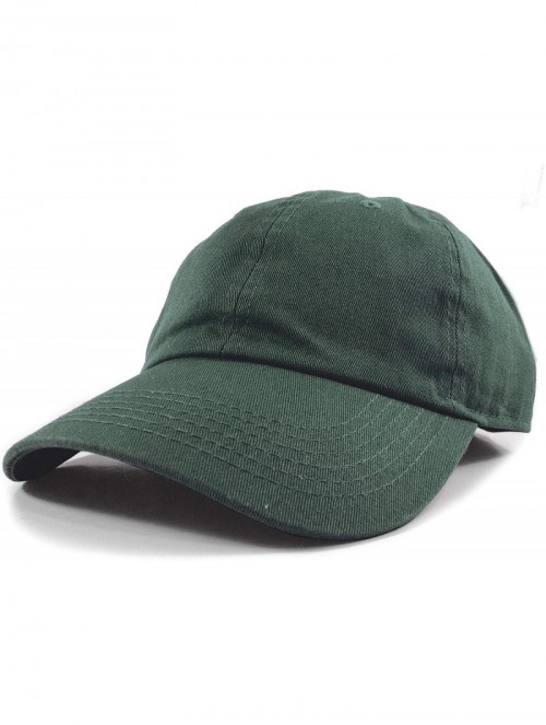 Baseball Caps Polo Style Baseball Cap Ball Dad Hat Adjustable Plain Solid Washed Mens Womens Cotton - Dark Green - CT18WDC34D...