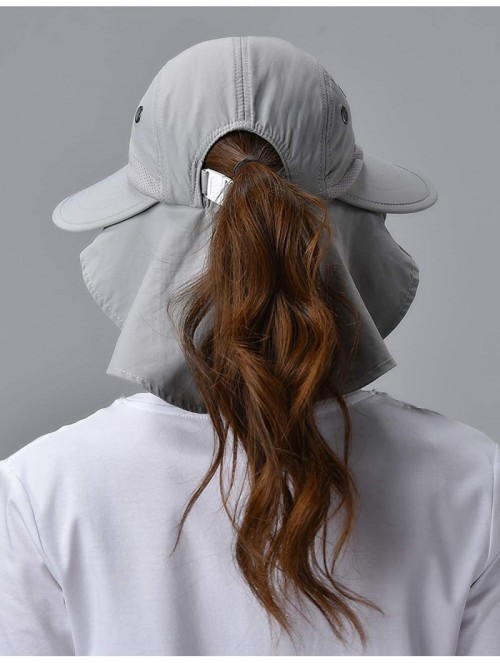 Sun Hats Sun Hats for Women Wide Brim Fishing Hat Neck Flap Sun Protection Hat - A--light Grey - CQ18HIESUM0 $20.10