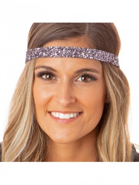 Headbands Womens Adjustable Glitter Headband - Skinny Seafoam/Light Pink/Pearl/Light Blue/Gunmetal 5pk - CR18Y7LG5ZE $26.05