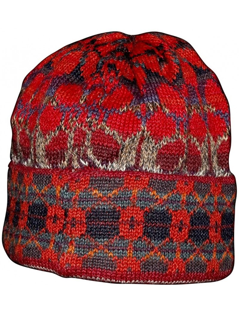 Skullies & Beanies Women's 100% Alpaca Wool Hat Knit Unisex Beanie Winter Seasons - Summer Red - CO11O58YGB9 $66.59