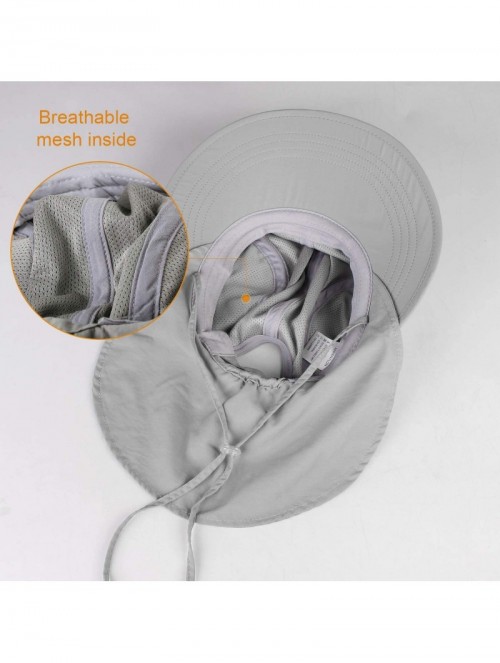 Sun Hats Sun Hats for Women Wide Brim Fishing Hat Neck Flap Sun Protection Hat - A--light Grey - CQ18HIESUM0 $20.10