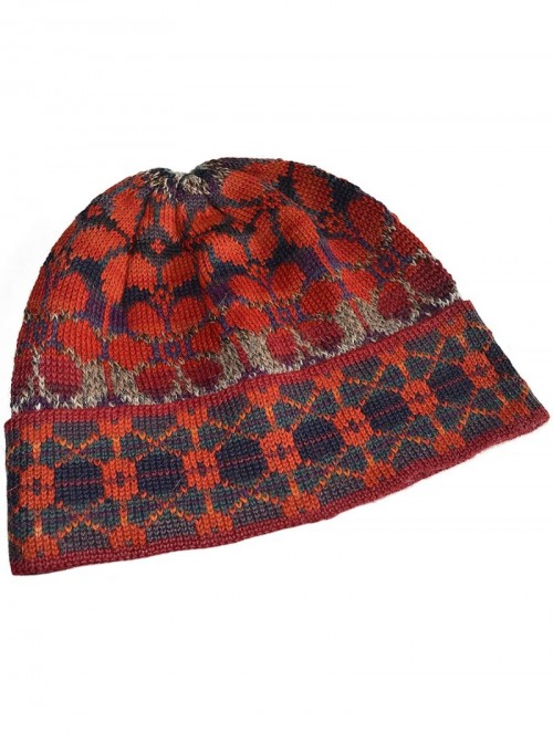 Skullies & Beanies Women's 100% Alpaca Wool Hat Knit Unisex Beanie Winter Seasons - Summer Red - CO11O58YGB9 $66.59