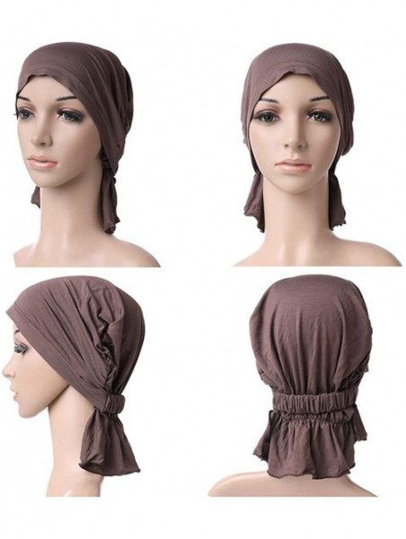 Skullies & Beanies Headwrap Cover Sleep Cap for Women Patient Chemo Scarf Soft Stretch Breathable - 99050_coffee - C018IHH5U4...