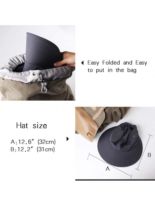 Sun Hats Sun Hats for Women Wide Brim Fishing Hat Neck Flap Sun Protection Hat - A--light Grey - CQ18HIESUM0 $20.10