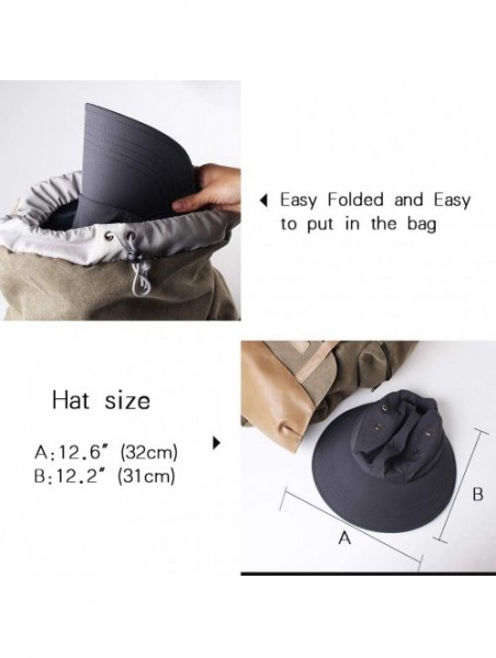 Sun Hats Sun Hats for Women Wide Brim Fishing Hat Neck Flap Sun Protection Hat - A--light Grey - CQ18HIESUM0 $20.10