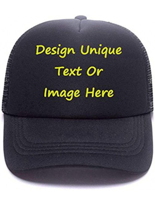 Baseball Caps Customized Trucker Hat Personalized Baseball Cap Adjustable Snapback Men Women Sports Hat - T-black - C618EE976...
