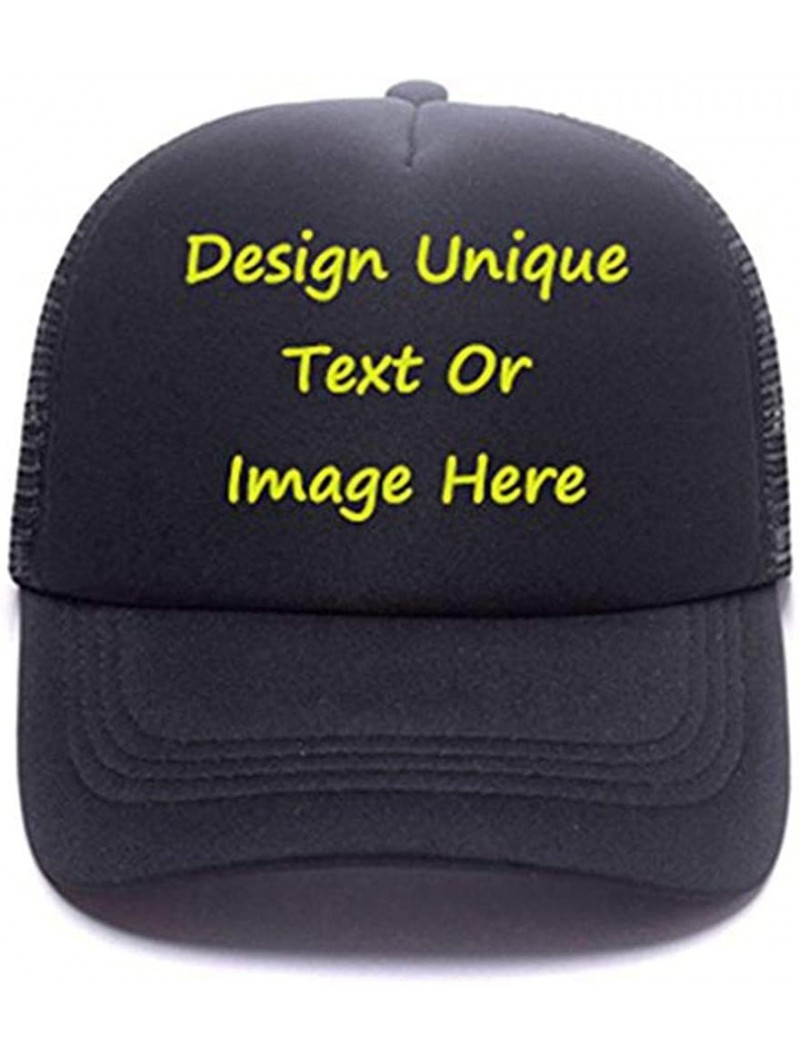 Baseball Caps Customized Trucker Hat Personalized Baseball Cap Adjustable Snapback Men Women Sports Hat - T-black - C618EE976...