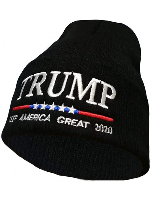 Skullies & Beanies Keep America Great 2020 Donald Trump Unisex Cuffed Plain Skull Knit Hat Cap - Black 002 - C818YKRAZKG $14.80