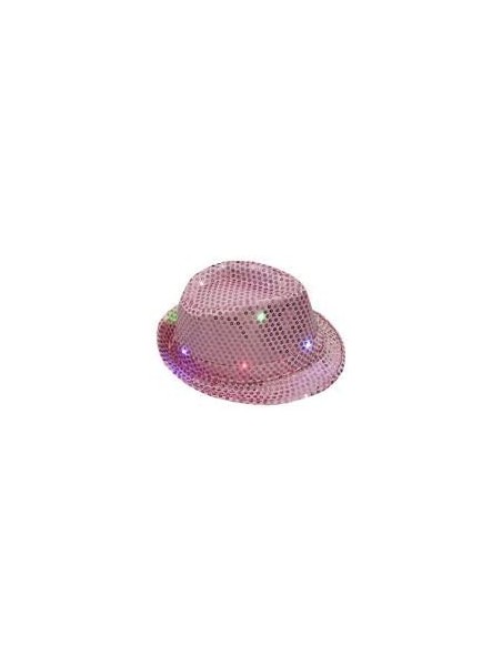 Fedoras LED Light Up Flashing Fedora Hat - Pink - Pink - CE18WYA6TXC $16.43