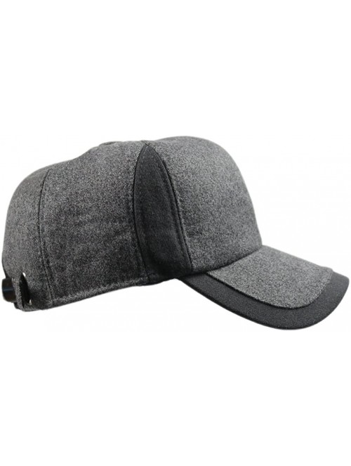 Baseball Caps Mens Winter Warm Fleece Lined Outdoor Sports Baseball Caps Hats with Earflaps - Gray - C212O08Q7SR $12.09