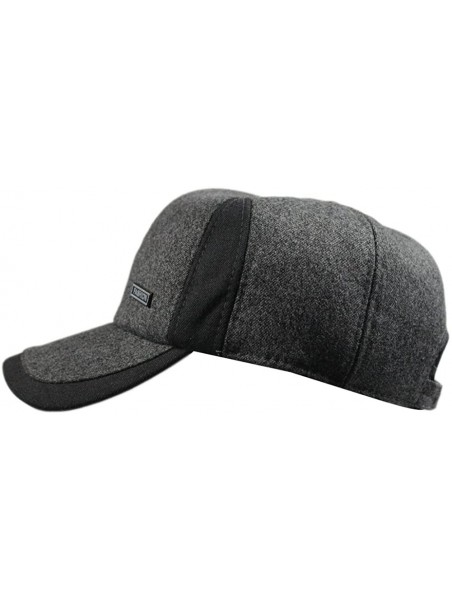 Baseball Caps Mens Winter Warm Fleece Lined Outdoor Sports Baseball Caps Hats with Earflaps - Gray - C212O08Q7SR $12.09