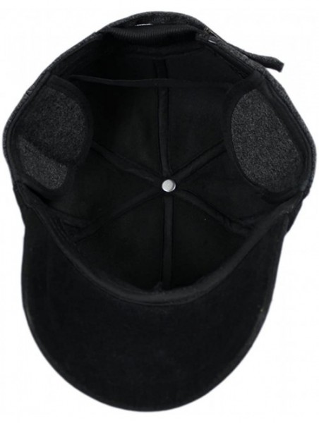 Baseball Caps Mens Winter Warm Fleece Lined Outdoor Sports Baseball Caps Hats with Earflaps - Gray - C212O08Q7SR $12.09