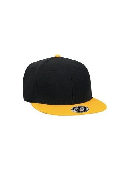 Baseball Caps Custom Snapback Hat Otto Embroidered Your Own Text Flatbill Bill Snapback - Black/Yellow Gold Bill - CJ187D2YG2...