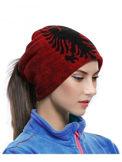 Balaclavas Neck Gaiter Headwear Face Sun Mask Magic Scarf Bandana Balaclava - Vintage Albania Flag - C11979MQXCW $16.49