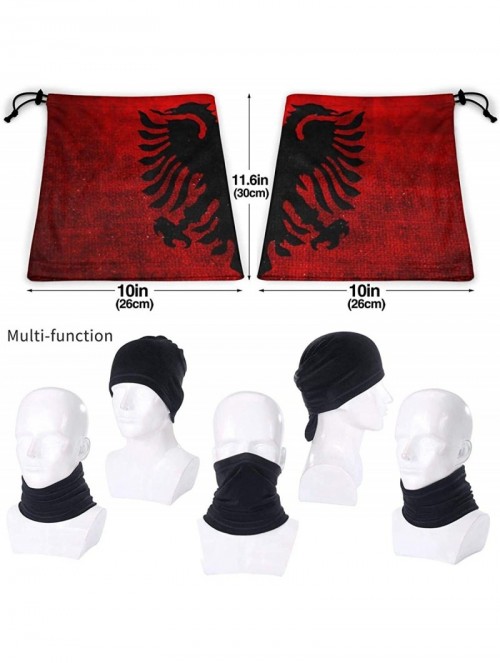 Balaclavas Neck Gaiter Headwear Face Sun Mask Magic Scarf Bandana Balaclava - Vintage Albania Flag - C11979MQXCW $16.49