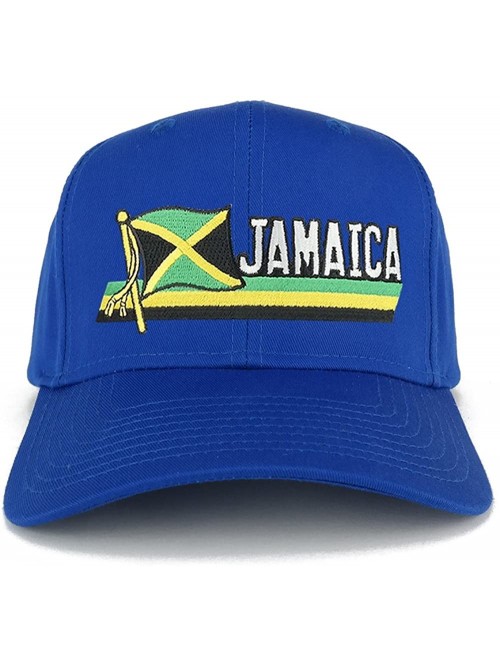 Baseball Caps Jamaica Flag and Text Embroidered Cutout Iron on Patch Adjustable Baseball Cap - Royal - C712NH9T43Z $16.42