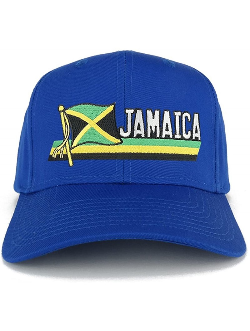 Baseball Caps Jamaica Flag and Text Embroidered Cutout Iron on Patch Adjustable Baseball Cap - Royal - C712NH9T43Z $16.42