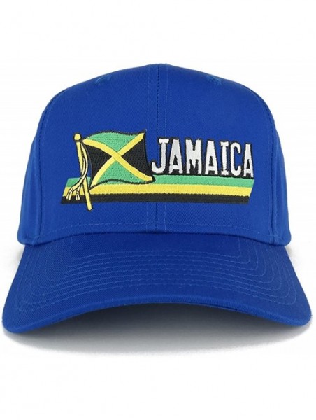 Baseball Caps Jamaica Flag and Text Embroidered Cutout Iron on Patch Adjustable Baseball Cap - Royal - C712NH9T43Z $16.42