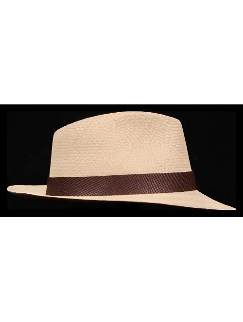 Cowboy Hats (1" & .5") Embossed Patterned Leather Panama Hat Band - "1"" Dark Brown Points" - CK18WILWT6G $14.89