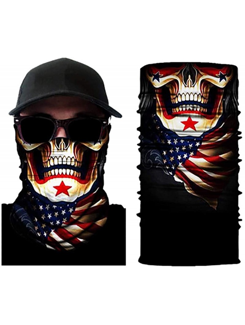 Balaclavas Face Mask Bandanas Flag Skull Headband Neck Gaiter Seamless Dust Mask Sun UV Dust Wind Proof for Outdoor Hiking - ...